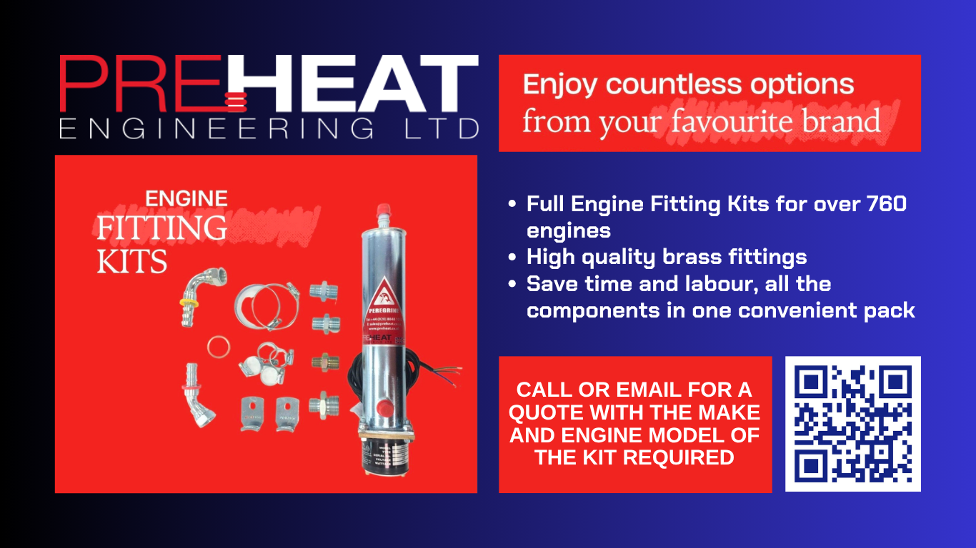 Website news image with Preheat logo, image of a fitting kit, text on what the benefits are of using a fitting kit and the QR code for Preheat