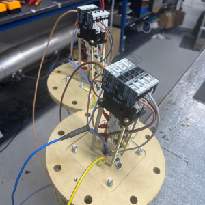 Image of components on a fuel tank heater being built in the workshop at Preheat