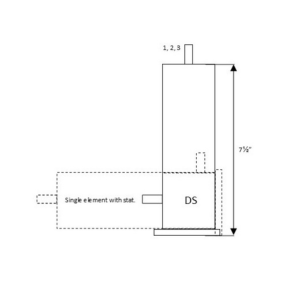A diagram of a Peregrine fire pump heater showing that it can be fitted vertically or horizontally.