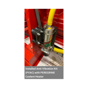 An image of an Installed Anti-Vibration Kit with a Peregrine Coolant Heater